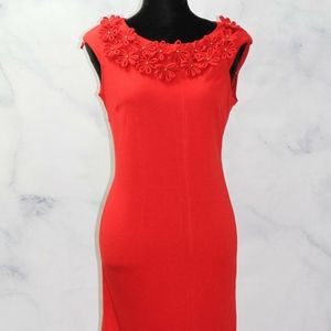 Vintage 90's Just Taylor  Red Floral Midi Dress